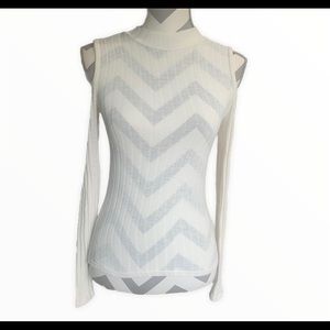 American Eagle white cold shoulder mock neck top S